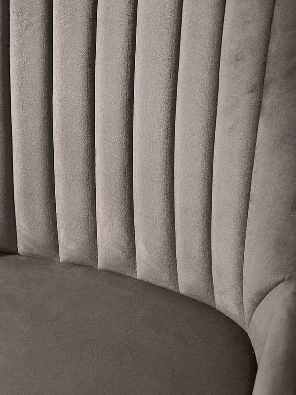 Pair of Alisha Standard Chrome Legged Dining Chairs - Grey/Chrome